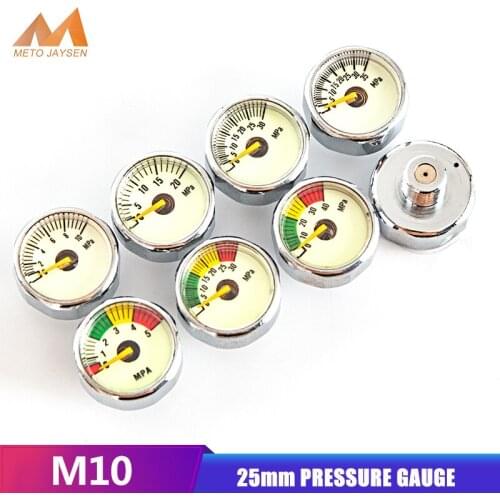 PCP Paintball Scuba Din Valve Regulator Pump Luminous M10x1 Thread Mini Air Pressure Gauge Manometre 10Mpa 30Mpa 35Mpa 1 Inch