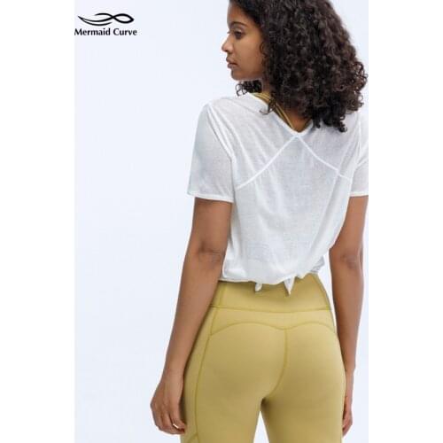 2021 Spring Summer New Style Loose Yoga Clothes Women Short Sleeved T-shirt Stretch Sport Training Running Fitness Top Tee shirt