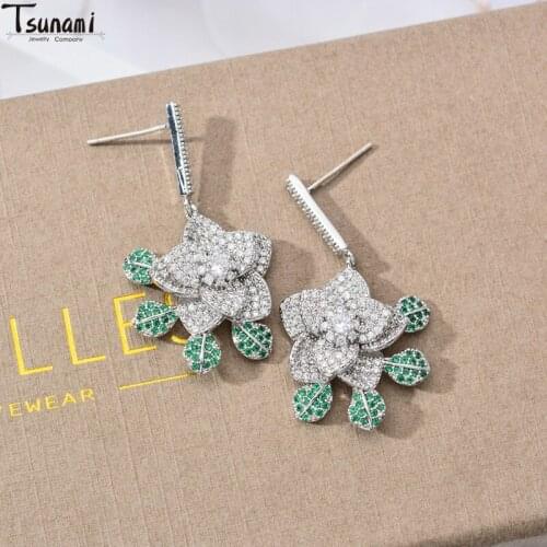 New Arrived 2021 Wedding Jewelry Ear rings Drop Earrings For Women Trendy Zircon Stone Earrings Street Trend Style Jewelry Gifts