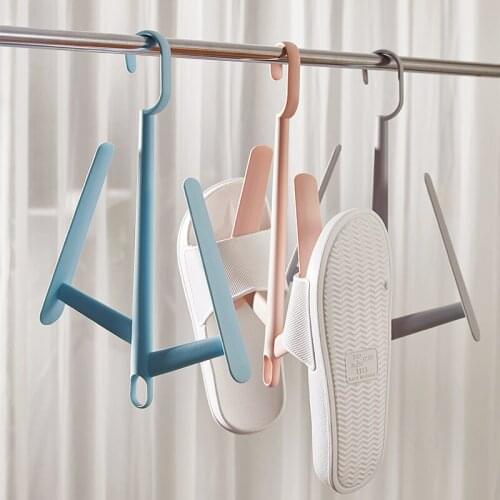 New home balcony small drying rack windproof shoe rack multifunctional dormitory artifact hook shoe rack 3 packs