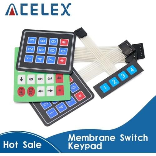 New 4 12 16 20 Key 4*4 Membrane Switch Keypad 1x4 3x4 4x4 4*5 Matrix Array Matrix keyboard for arduino smart car