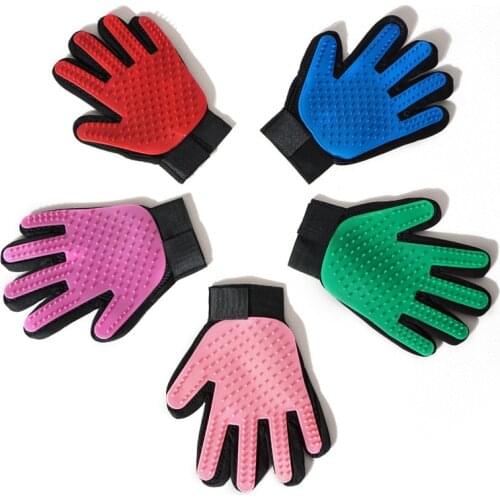 Cats Grooming Glove for Cats wool Five fingers Glove Pet Hair Deshedding Brush Comb Glove for Pet Dog Cleaning Massage Glove