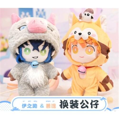 Demon Slayer Kimetsu no Yaiba Hashibira Inosuke Agatsuma Zenitsu plush doll toys stuffed with clothes costume cute cosplay gift