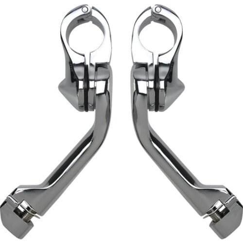 Motorcycle 1-1/4" 32mm Chrome Long Leg Foot Rests Footpeg Long Angled Streamliner Highway Engine Guard For Harley Electra Glide