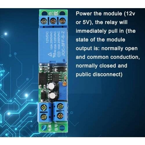DC 12V Delay Relay Module Low Level Trigger Relay Module Robotics ARM Interface AVR MCU Board DSP For PLC T1C8