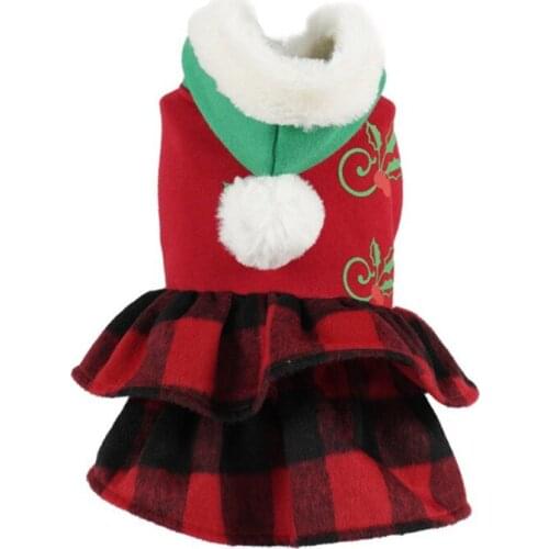 Christmas Winter Dog Dress Warm Pet Dog Clothes Xmas Costume Dog Yorkie Chihuahua Puppy Cat Clothes Dresses Pet Clothing SML
