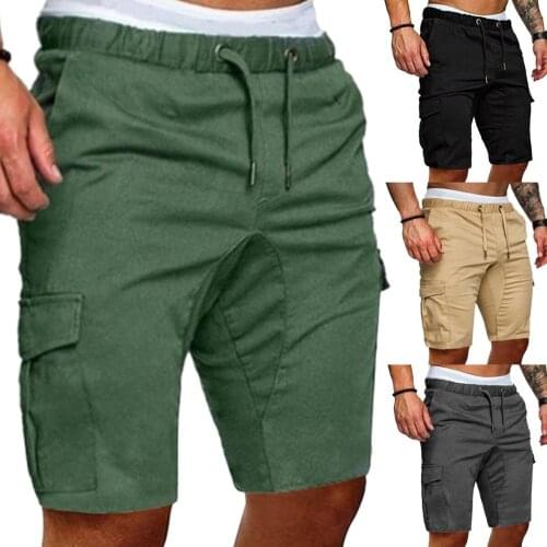 2020 Summer Shorts Men Elastic Drawstring Trunk Fitness Work Casual Breathable Gym Shorts Masculina Brand New Clothing