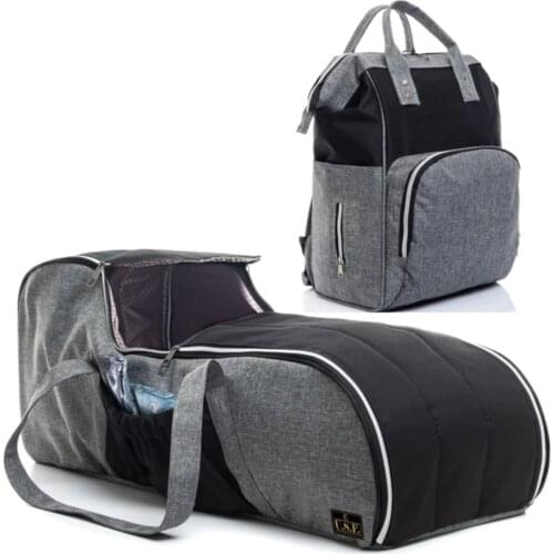 Mother Baby Care Bag + Carrycot Main Lap Stroller Dual Set Black-gray