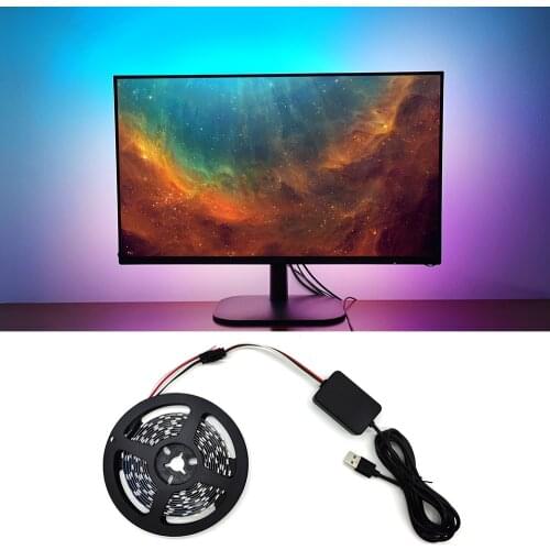 5V WS2812B USB LED Strip light WIFI WLED Adalight Hyperion Ambient Kit for Desktop PC Screen 1M 2M 3M 4M 5M 5050 RGB Dream Color