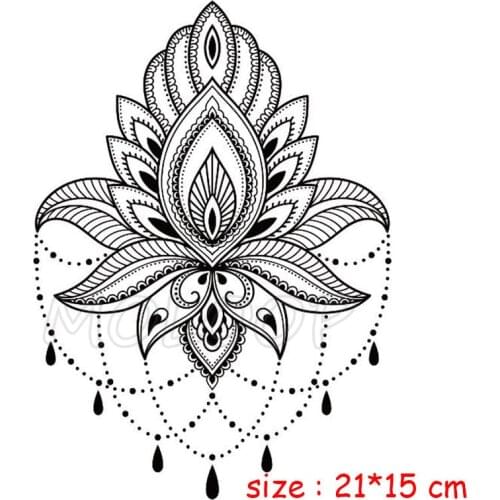 Tatoo sticker fake tattoo datura mandala flower totem diamond waterproof temporary tatto chest back leg belly for girl woman