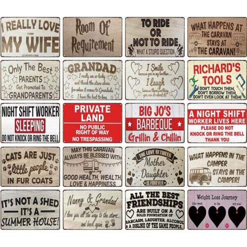 Vintage Tin Sign of I Really Love My Wife It When Lets Me Have A Drink Room of Requirement for Home Bar Personalized Metal Decor