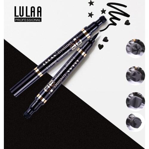 1PC Waterproof Double Head Waterproof Stamp Eyeliner Pen Stamping Eye Liner Pencil Makeup Cosmetic Tools Long Lasting