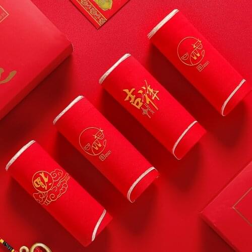 ZJX 4Pcs Women Panties Cotton Soft Lucky Red Intimates Fashion Comfort Breathable Underpants Female Underwear Seamless Briefs