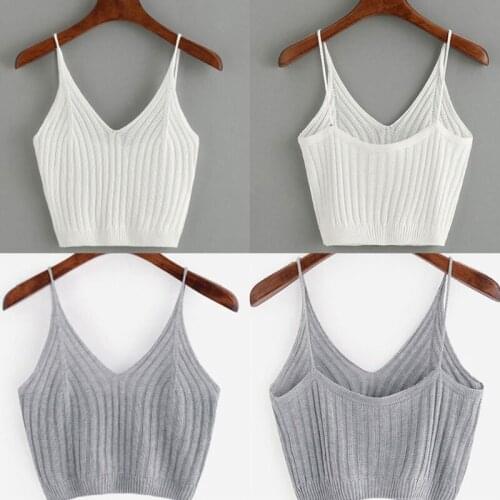 Womens Summer Basic Sexy Strappy Sleeveless Racerback Crop Top