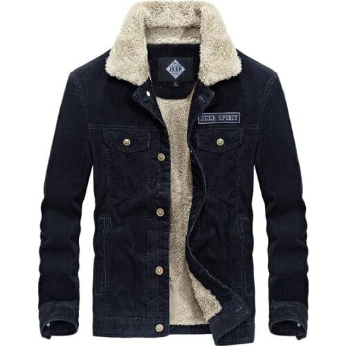 Winter Jacket Men Parkas Coat Thick Warm Wool Liner Coat Men Korean Clothes Single Breasted Windbreaker Corduroy Men Jacket