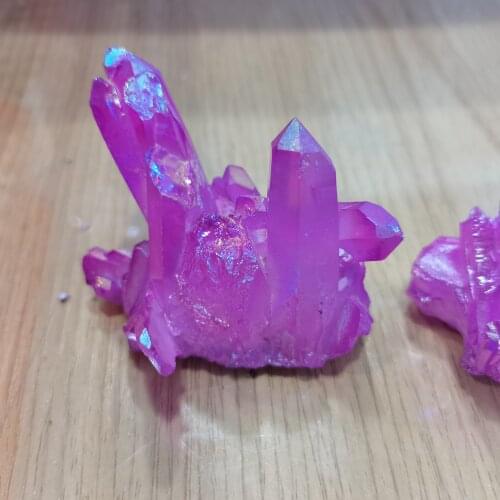 1pcs Color Electroplating Natural Crystal Cluster Collect Energy Rainbow Light