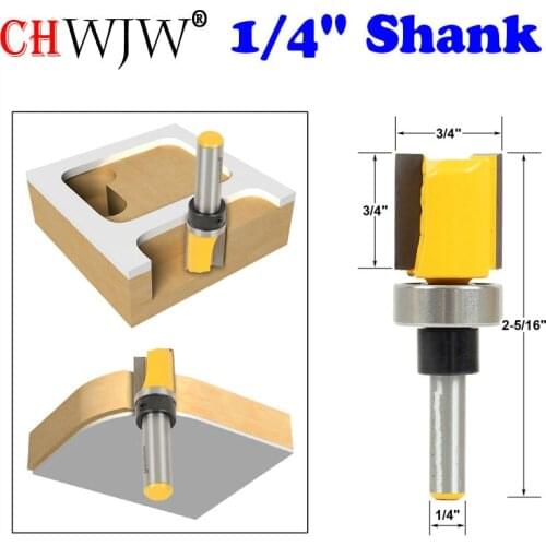 1pc Template/ Patttern Router Bit - 3/4"W X 3/4"L -1/4" Shank Woodworking cutter Tenon Cutter for Woodworking Tools