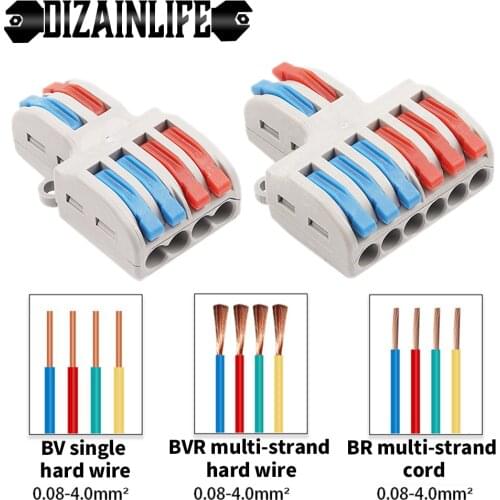 2/5/10PCS/Lot SPL-42/62 Mini Fast Wire Connector Universal Cable Wiring Connector Push-in Conductor Terminal Block