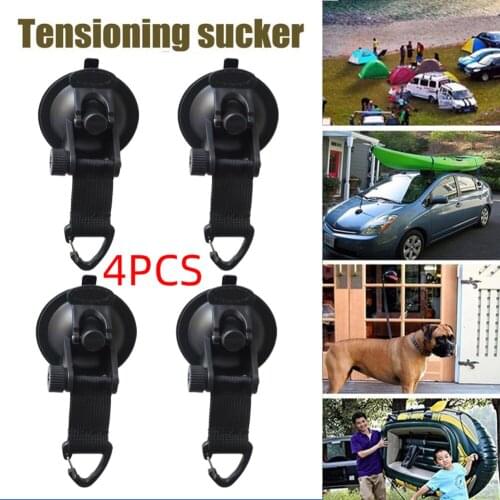 4PCS car tent suction cup hook black plastic material portable suction cup hook carabiner suitable for home and outdoor reusable