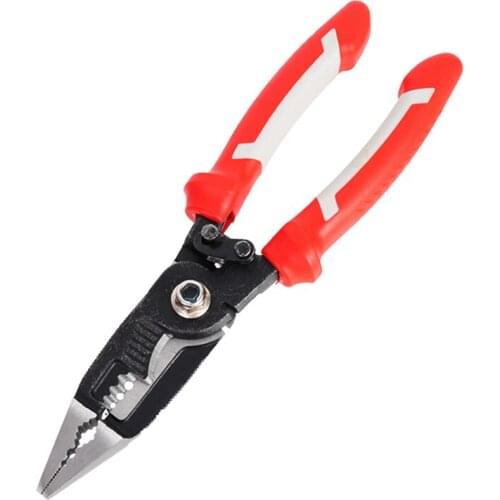 8 Inch Electrician Pliers Wire Cutter Side Cable Shears Stripper/Crimper Multifunctional Diagonal Long Nose Pliers Hand Tools