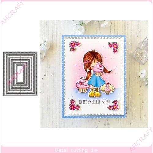 Basic Imprint Frame Metal Cutting Dies for DIY Scrapbooking Photo Album Decorative Embossing Paper Card Crafts Die 2021