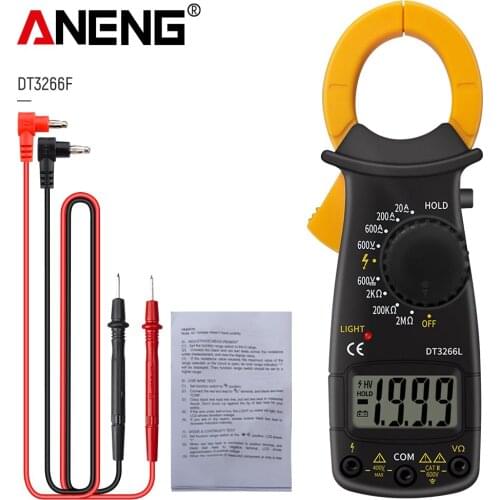 ANENG DT3266L Mini Digital Clamp Meter Professional 1999 Count Electric AC/DC Voltage Multimeter Clamp Ohm Temp Diode Tester