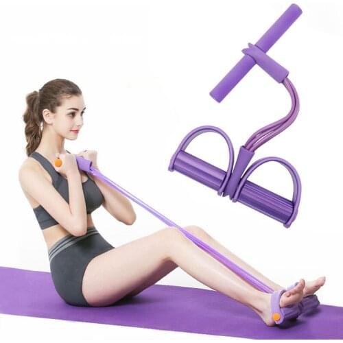 4 Tubes fitness Resistance Bands Pull Ropes Exerciser Rower Belly Gym Sport Training Elastic Band Fitness Equipment At Home