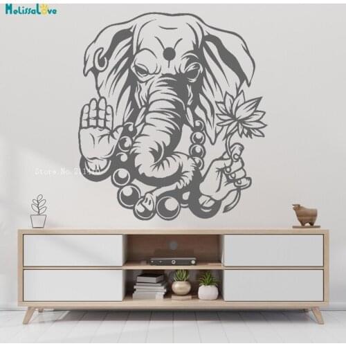 God Ganesha Hindu Vinyl Wall Decals Elephant Indian Deity Religion Stickers Home Decoration Art Design Exquisite Murals YT2296