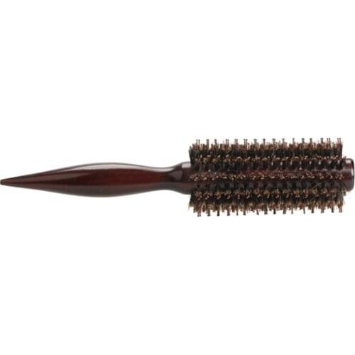 Curly Hair Comb Radial Brush Wood Handle Bristle Anti-static Hairdressing