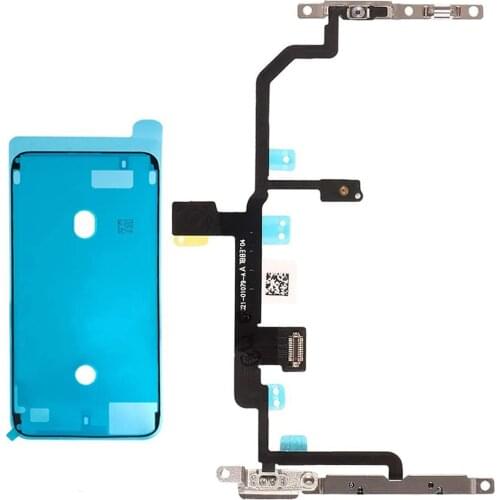 For iPhone 7 7Plus 8G 8 Plus Power Volume Button Silent Switch Flash Light Flex Cable With Bracket + Adhesive Strips