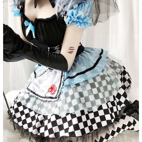 Halloween Costume Alice Maid Silk Vampire Clown Costume Loli Lolita Puff Dress Princess Sweet Lolita Dress Gothic Lolita Dress