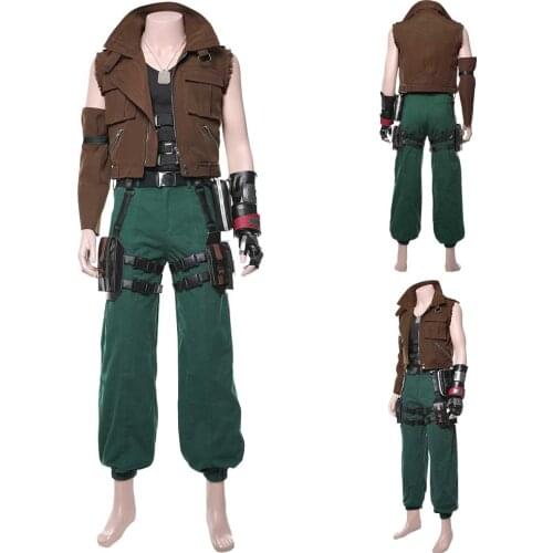 Anime FF Barret Cosplay Final Fantasy VII Remake Cosplay Costume Men Women Outfit Halloween Carnival Costume Men Christmas gift