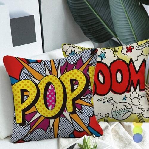 Colourful Cushion Cover English letters Home Decorative Throw Pillows Case Fauxlinen Pillowcase for Living Room Sofa Car Seat