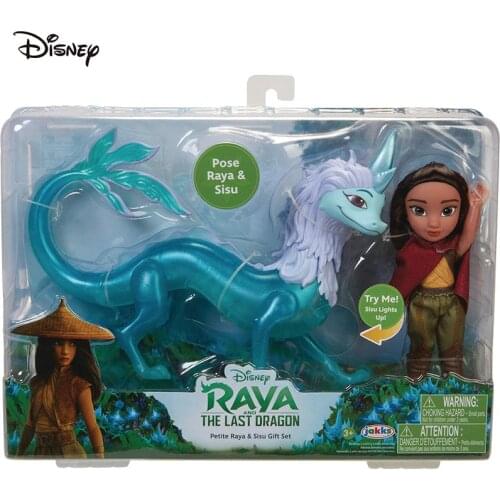 Disney Anime Raya And The Last Dragon Raya Doll Luminous Dragon Model Decor Collection Action Figure Children Toy Birthday Gift