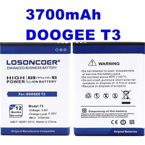 LOSONCOER 3700mAh T3 Battery For Doogee T3 High Capacity Mobile Phone Battery~In Stock