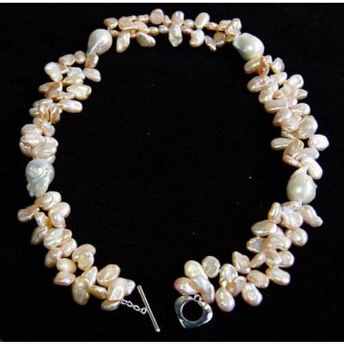 Favorite Pearl Necklace Bridesmaid Gift Handmade Fine Jewelry Double Strand Real Freshwater Pearl Reborn Nucleated Women Gift