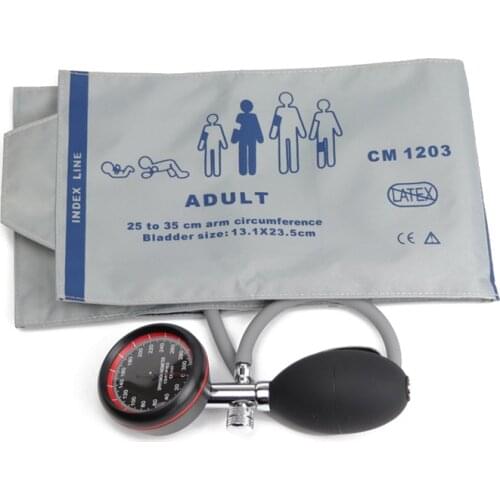 Medical Classic Gray Blood Pressure Monitor BP Adult Cuff Tonometer Arm Aneroid Sphygmomanometer with Manual Pressure Gauge