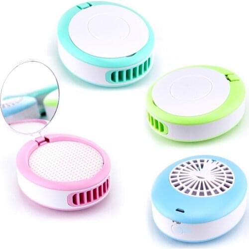 Mini USB Fan With Mirror For False Eyelash Air Conditioning Blower Grafting Lashes Portable Eyelash Extension Dryer Makeup Tools