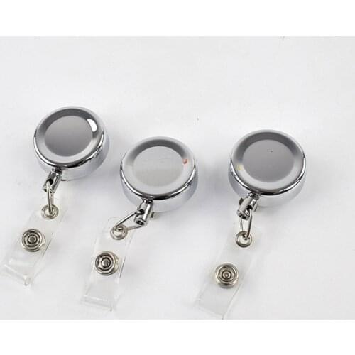 Multifunction Metal Steel Wire Retractable Pull Badge Reel ID Card Holder Keyring KeyChains