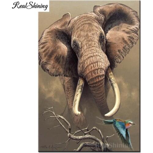 DIY round square diamond Animal art elephant bird embroidery pattern cross stitch kit 5d diamond painting rhinestone F1103