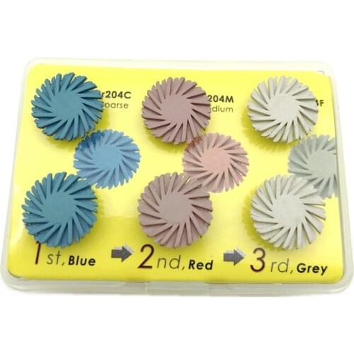 High Quality 6Pcs/set Dental Composite resin Polishing Disc Kit Spiral Flex Brush Dental Teeth whitening Supplies