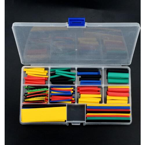 164PCS/Box Heat Shrink Tube Kit Shrinking Assorted Polyolefin Insulation Sleeving Heat Shrink Tubing Wire Cable 8 Sizes 2:1
