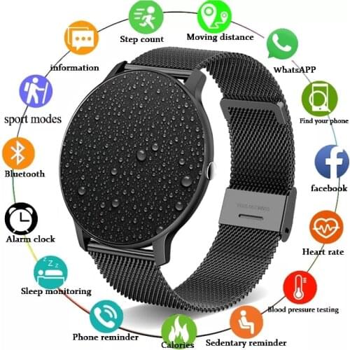 2021 New Smart watch Ladies Full touch Screen Sports Fitness watch IP67 waterproof Bluetooth For Android iOS Smart watch Female