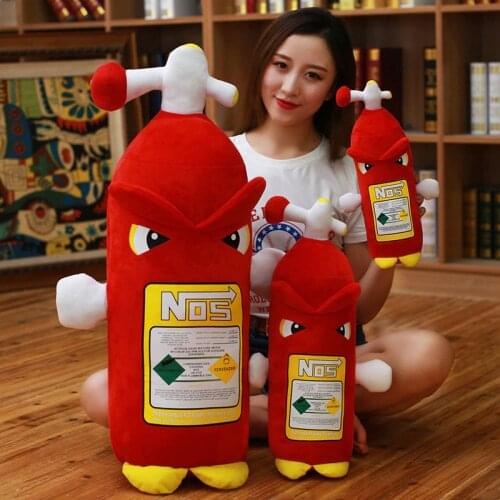 New Creative Plush Toys NOS Nitrous Oxide Bottle Soft Pillow Turbo JDM Cushion Gifts Car Decor Backrest