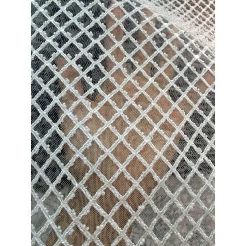 New design french net lace fabric L-1078 french embroidered lace with beads super quality