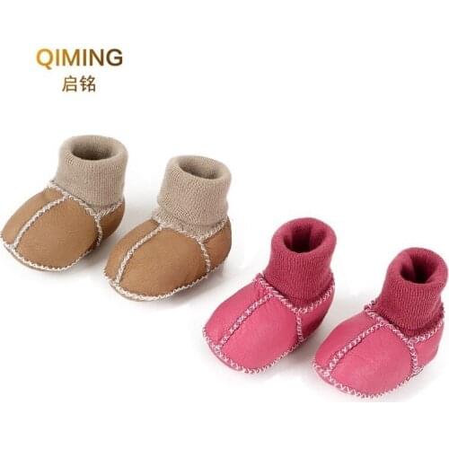 Autumn Winter Sheep Fur One Baby Toddler Shoes Soft Bottom Plus Fluffy Sheepskin Sneakers Kids Boys Children Girl