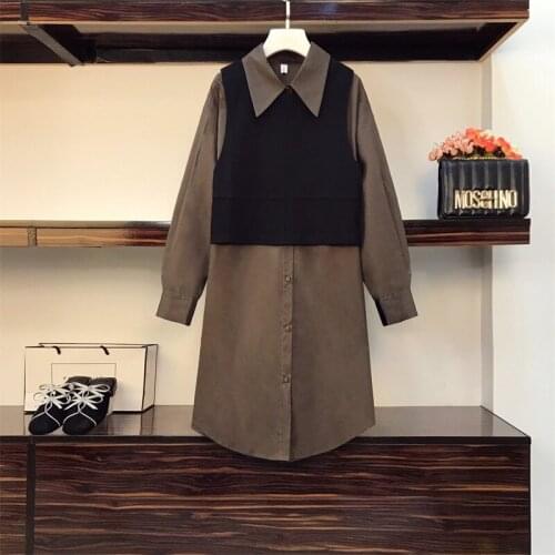 Large Size Dress French Suit Autumn New Two Piece Dress Fashion Ensemble Femme Survetement Year-old Female Costume Suit Set