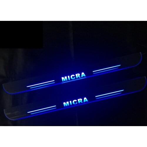 Welcome Pedal Lights For Nissan MICRA 2009 - 2018 2019 Pedal car Door Sill Pathway Lamps led thresholds scuff plates Avante md