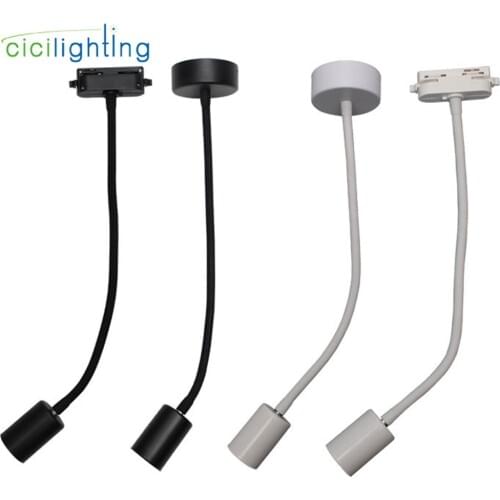 New E27 Hose Ceiling Lights Industrial Adjustable Track Lights Black White Gooseneck Ceiling Light LED Spot Lamp