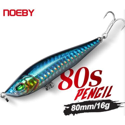 NOEBY 80mm 3D Eyes Pencil Fishing Lure Artificial Pesca Saltwater Freshwater Wobblers Lures NBL 9604